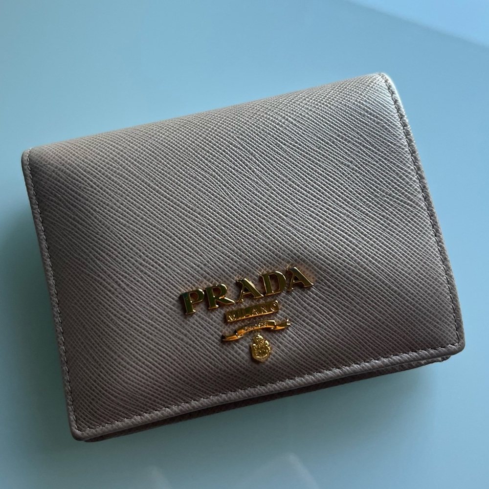 PRADA Saffiano Leather Wallet (Small) (Pink) (Authentic Prada)